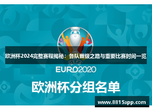 欧洲杯2024完整赛程揭秘：各队晋级之路与重要比赛时间一览